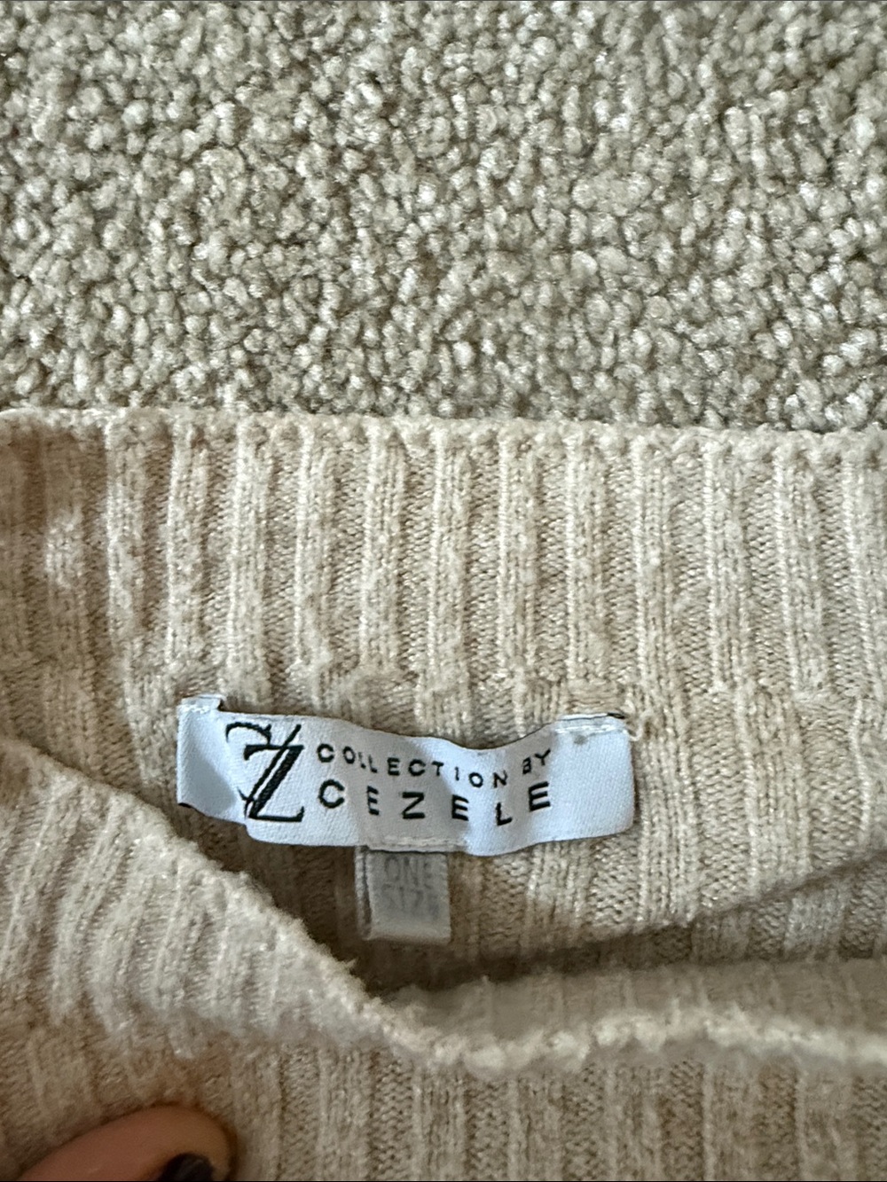 Zele Cream Ribbed Knit Sweater - Picture 2 of 3